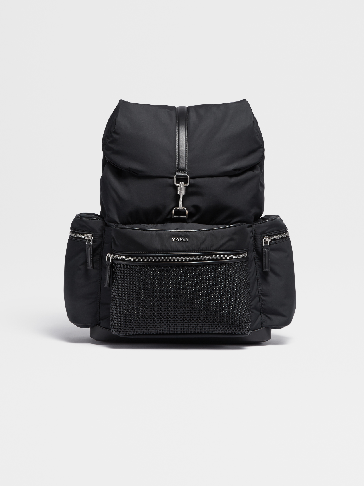 Black PELLETESSUTA™ and Technical Fabric Backpack